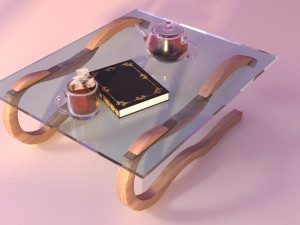Mini glass table 3D Modell