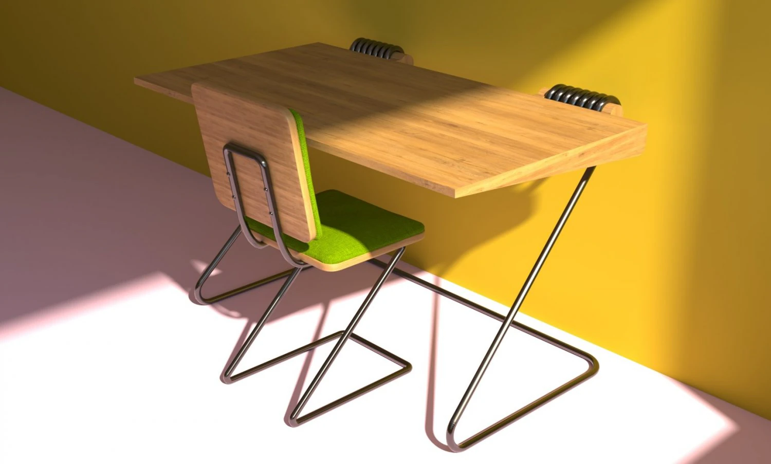 Modern table with chair 3D Model .c4d .max .obj .3ds .fbx .stl .blend 