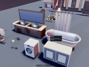 Horror modular House - Asset Low-poly Modèle 3D