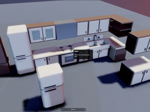 Horror modular House - Asset Low-poly Modèle 3D