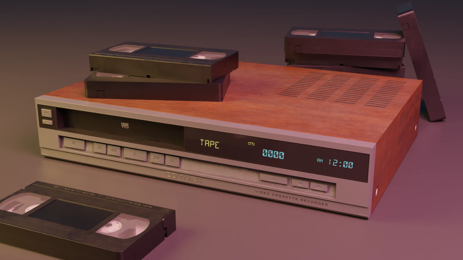 VHS Player - LowPoly 3D Model .c4d .max .obj .3ds .fbx .stl .blend 