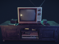 TV Set 80s Asset Low-poly 3D-Modell