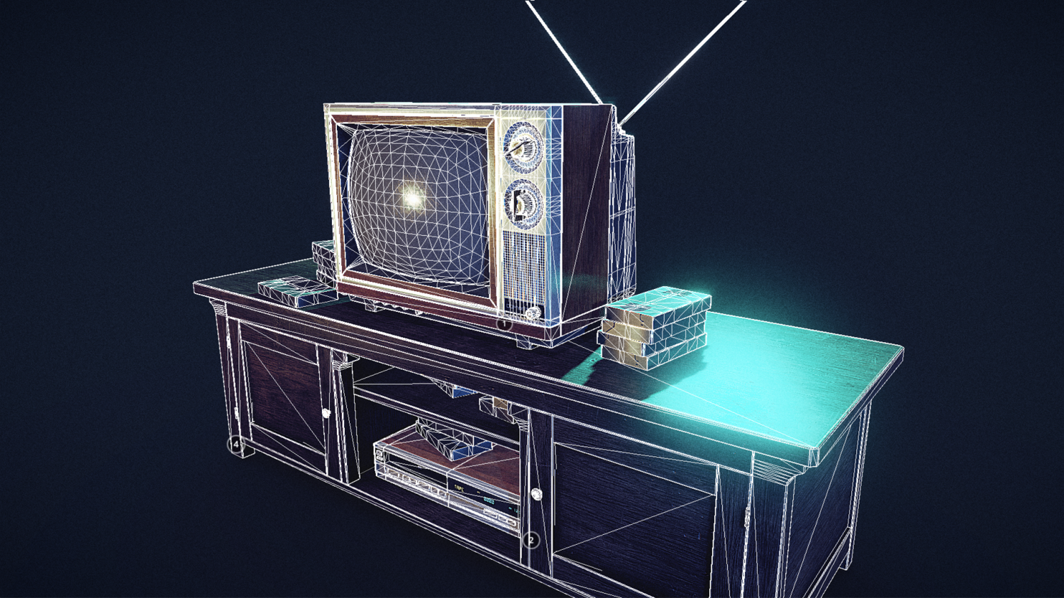 TV Set 80s Asset Low-poly 3D Model in Game Assets 3DExport