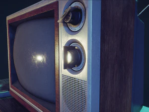TV Set 80s Asset Low-poly 3D Model