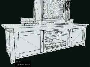 TV Set 80s Asset Low-poly 3D Model