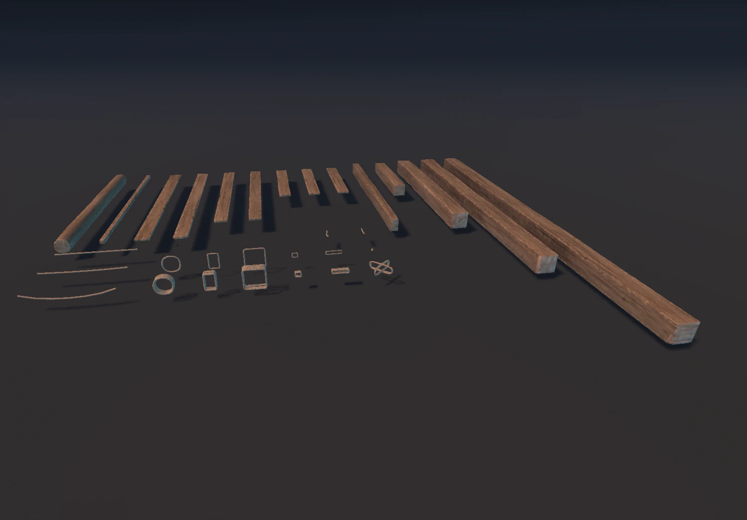 Modular Wood Construction 3D Model .c4d .max .obj .3ds .fbx .stl .blend