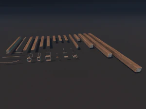 Модульная деревянная конструкция 3D Модель