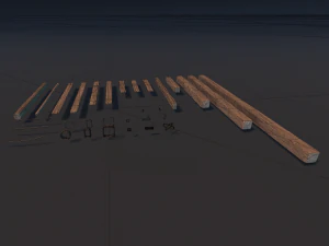 Modular Wood Construction 3D Model