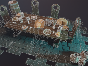 Medieval Laid Table Scene Asset 3D 모델