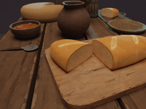 Medieval Laid Table Scene Asset 3D 모델