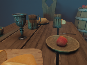 Medieval Laid Table Scene Asset 3D 모델