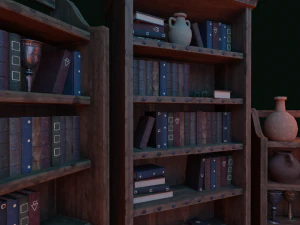 Medieval Bookcases Scene - Asset 3D Model