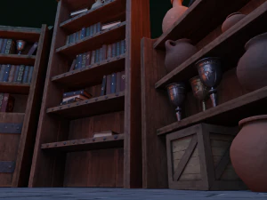 Medieval Bookcases Scene - Asset 3D Model