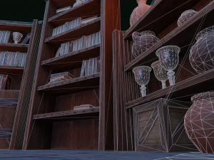 Medieval Bookcases Scene - Asset 3D Model