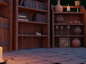 Medieval Bookcases Scene - Asset Modèle 3D