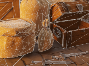 Medieval Burlap Sacks and other - Asset Modello 3D