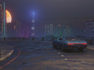 City Buildings Retrowave 3D-Modell