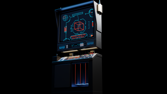 Retro-Futuristic Monitor Computer - Animated Modello 3D .c4d .max .obj .3ds .fbx .stl .blend 