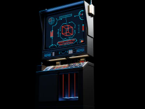 Komputer Monitor Retro-Futuristik - Animasi Model 3D