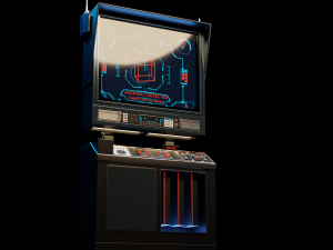 Retro-Futuristic Monitor Computer - Animated Modello 3D