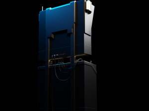 Retro-Futuristic Monitor Computer - Animated Modello 3D