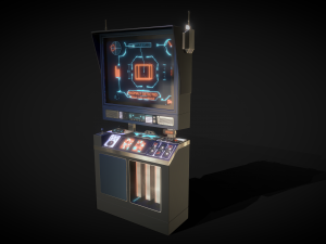 Retro-Futuristic Monitor Computer - Animated Modello 3D