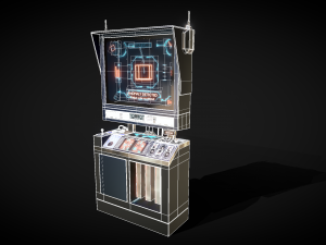 Retro-Futuristic Monitor Computer - Animated Modello 3D
