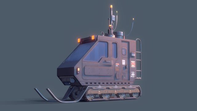 SnowCat Futuristic Vehicle Animated 3D 模型 .c4d .max .obj .3ds .fbx .stl .blend 