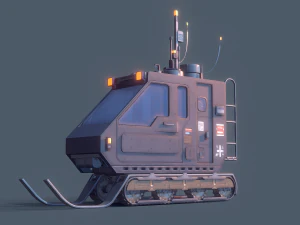 Animasi Kendaraan Futuristik SnowCat Model 3D
