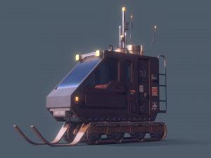 SnowCat Futuristic Vehicle Animated 3D 模型