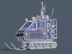 SnowCat Futuristic Vehicle Animated 3D 模型
