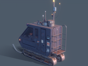 SnowCat Futuristic Vehicle Animated 3D 模型