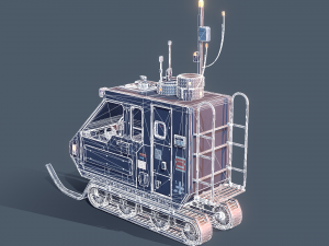 SnowCat Futuristic Vehicle Animated 3D 模型