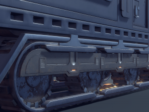 SnowCat Futuristic Vehicle Animated 3D 模型