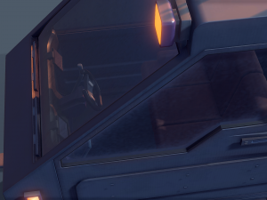 SnowCat Futuristic Vehicle Animated 3D 模型