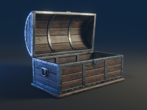 Wooden Coffer - LowPoly Modelo 3D