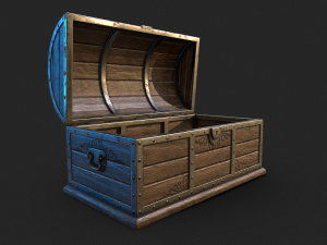 Wooden Coffer - LowPoly 3D Модель