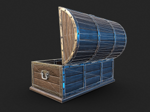 Wooden Coffer - LowPoly 3D Модель
