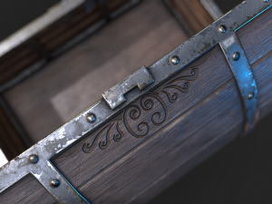 Wooden Coffer - LowPoly 3D Модель