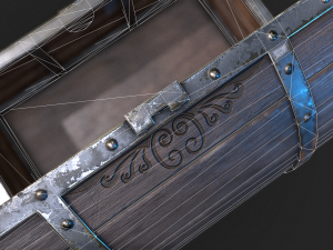 Wooden Coffer - LowPoly 3D Модель