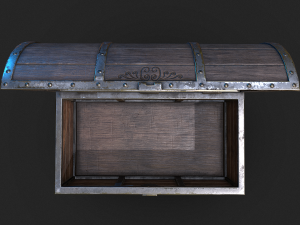 Wooden Coffer - LowPoly 3D Модель