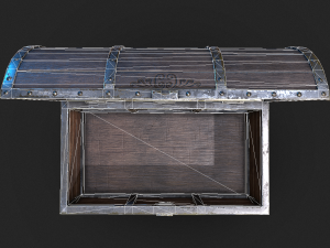 Wooden Coffer - LowPoly 3D Модель