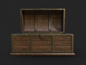 Wooden Coffer - LowPoly 3D Модель
