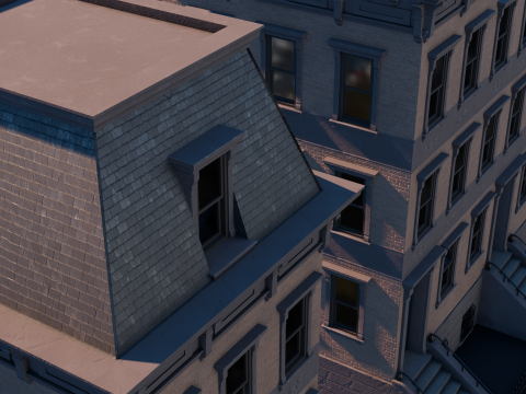 BrownStone Modular Building - Asset 3D Модель