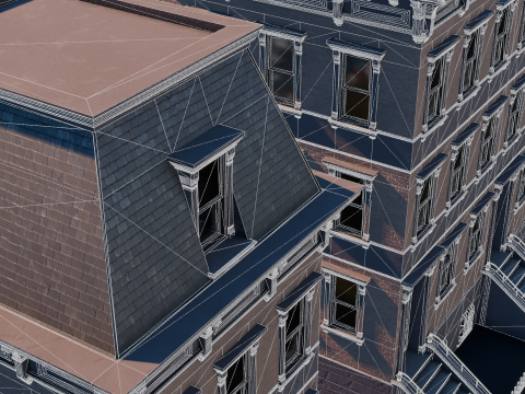 BrownStone Modular Building - Asset 3D Модель