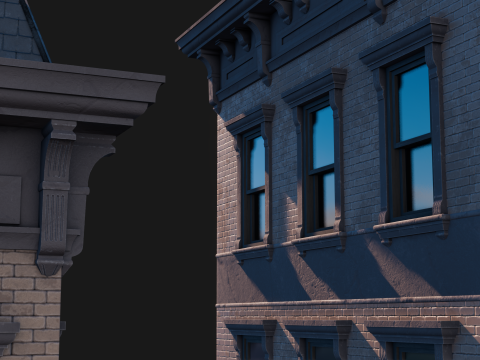 BrownStone Modular Building - Asset 3D Модель