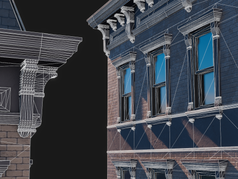 BrownStone Modular Building - Asset 3D Модель