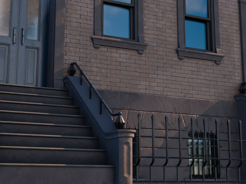 BrownStone Modular Building - Asset 3D Модель