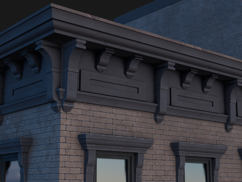 BrownStone Modular Building - Asset 3D Модель