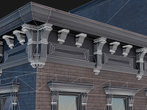 BrownStone Modular Building - Asset 3D Модель
